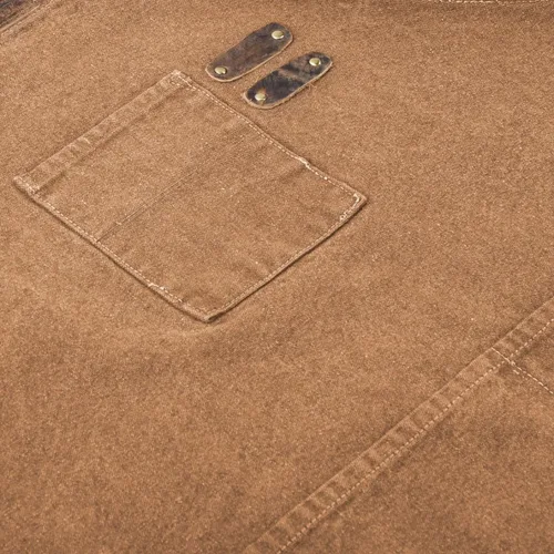 Miniatura 9 de LEATHER VILLAGE Delantales de chef para hombres y mujeres con bolsillos grandes, delantal de trabajo ajustable de lona de algodón con espalda Canela