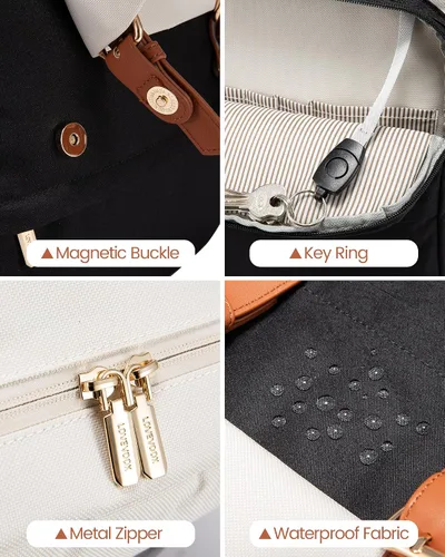 Miniatura 4 de LOVEVOOK Mochila para laptop para mujer, mochila de viaje vintage aprobada por aerolíneas de 15.6 pulgadas, mochila grande para computadora, mochila