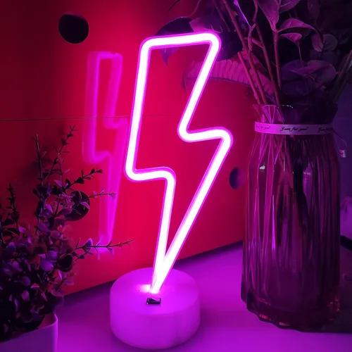 JYWJ Letrero de neón con base de soporte, USB o 3 pilas AA, decoración LED de pared de escritorio, varias fiestas, decoración de locales comerciales