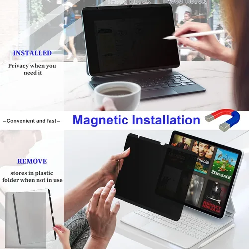 Miniatura 3 de Mamol Protector de pantalla magnético para iPad de 11ª generación (A6, 2025)/10ª generación (2022), protector de pantalla de privacidad, iPad