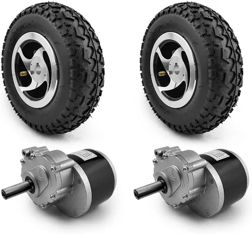 L-faster Rueda dual de 9 pulgadas 120 RPM 24V 250W cepillado engranaje motor kit para golf eléctrico llevar jardín herramienta carretilla carro