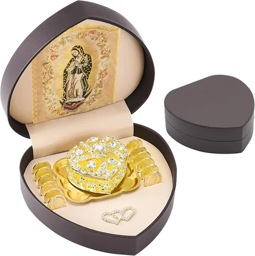 ESNOY Arras De Boda Catolica Virgen De Guadalupe Regalos,Arras Para Boda Católica De Matrimonio para Monedas de Boda Católica,Juego de Ceremonia de