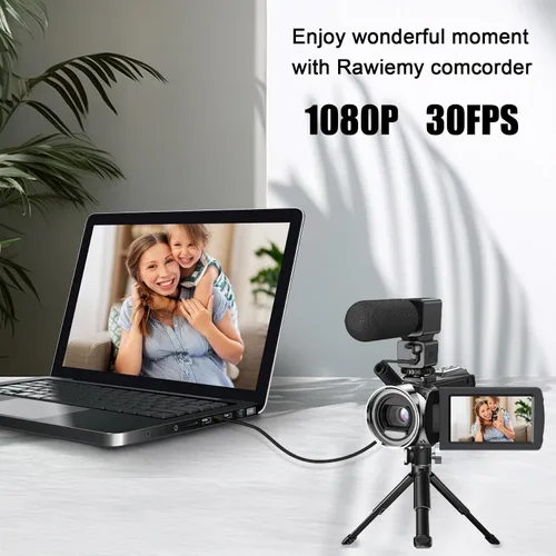 Miniatura 2 de Videocámara FHD 1080P 36MP YouTube Vlogging Cámara Grabadora Pantalla de 3.0 Pulgadas con Rotación de 270 Grados Videocámaras con Zoom Digital 18X