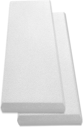 Panel acústico blanco | Fibra de vidrio paquete de 2 | Panel profesional de absorción de sonido | Panel decorativo a prueba de sonido | Panel de