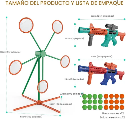 Miniatura 5 de Marlrin Juegos de disparos para niños de 5, 6, 7, 8, 9 y 10 años en adelante, juego deportivo y al aire libre con objetivo de disparo en movimiento