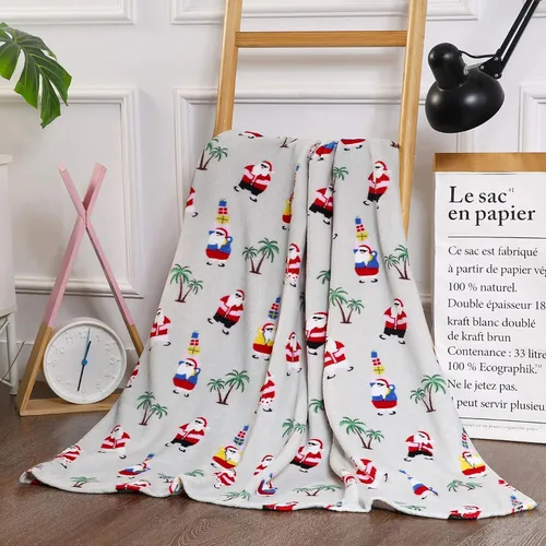Miniatura 18 de Elegant Comfort Manta de Forro Polar de Terciopelo de Lujo Súper Suave con Estampados Navideños - Decoración del Hogar con Tema Navideño, Manta