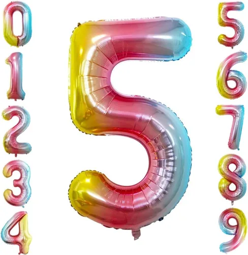 Miniatura 360 de Goer, conjunto de globos de papel aluminio para decoraciones de cumpleaños, globos de las letras de feliz cumpleaños y de números Oro
