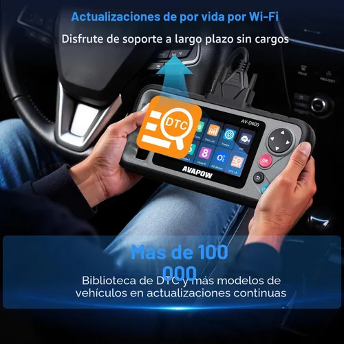 Miniatura 8 de AVAPOW AV-D600 Escáner OBD2 de 4 Sistemas Motor/Transmisión/SRS/ABS Herramienta de Diagnóstico, Restablecimiento de Aceite/Restablecimiento