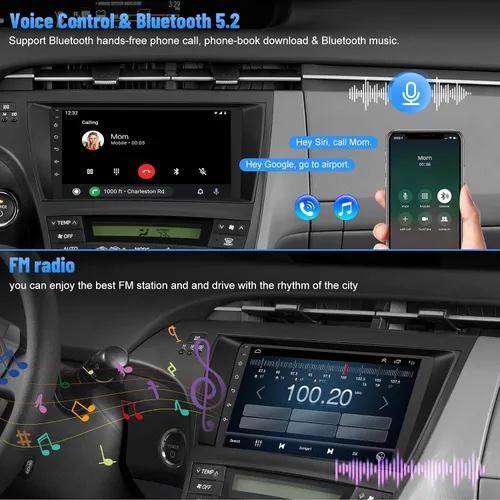 Miniatura 6 de Radio de coche para Toyota Prius 2010 2011 2012 2013 2014 2015 sin sistema de sonido J-B-L, pantalla táctil QLED de 9 pulgadas, compatible