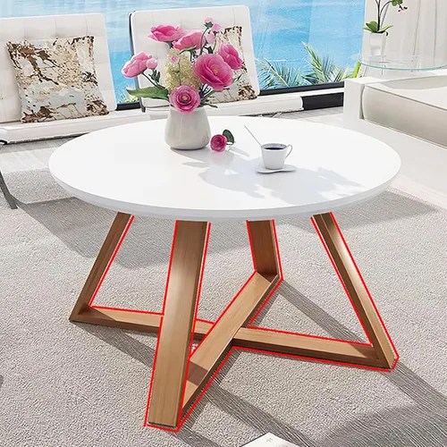 Miniatura 6 de HM&DX Mesa auxiliar de madera maciza, moderna mesa de centro redonda para sala de estar, mesa auxiliar de madera de granja, mesa auxiliar pequeña