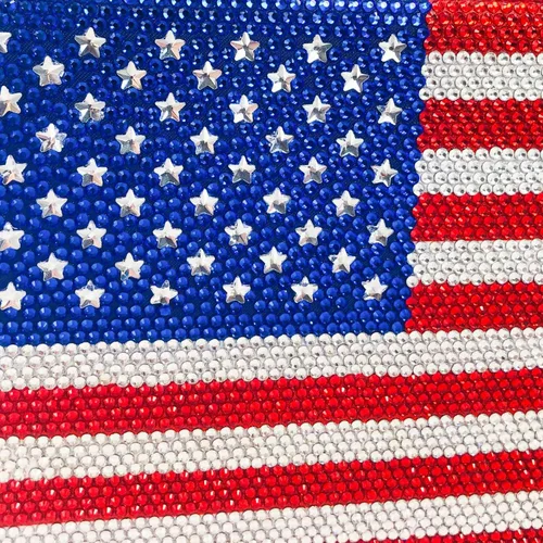 Miniatura 5 de Boutique De FGG The American National Flag Crystal Clutch Purse for Women Evening Bags Party Chain Shoulder Handbags,Mini