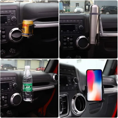 Miniatura 3 de Savadicar JK soporte multifunción para teléfono y bebidas, 2 en 1, soporte organizador atornillado, compatible con Jeep Wrangler JK JKU 2 y 4