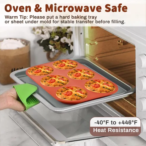 Miniatura 4 de JOERSH Molde de silicona antiadherente para huevos de 4 pulgadas, molde de silicona redondo grande para hornear panes de hamburguesas, bocados