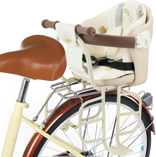 Kid's Bike seat Rear Child Carrier Bike Chair for Bicycle Kids seat for Children 2~4 Years,Weight 55 lbs blanco (Rear Mounted Off White)