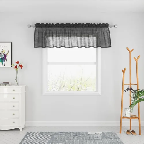 Miniatura 13 de UPOPO Paneles de Cortina Beige Pequeños Cortinas Transparentes de Gasa de 16 Pulgadas de Largo Cortinas de Cocina de Voile con Textura de Lino