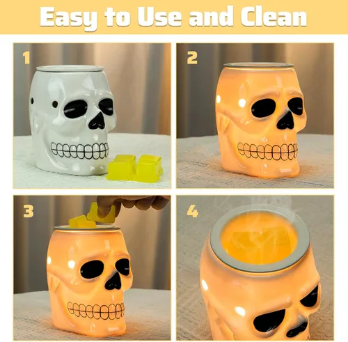 Miniatura 7 de STAR MOON - Calentador de cerámica eléctrico para derretir cera, quemador de cera aromatizante, cubos de cera perfumados, sin llama, sin humo, sin