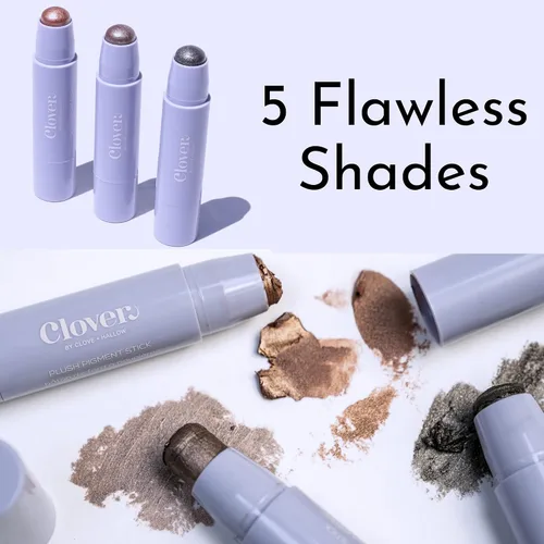 Miniatura 4 de Clover Sombra de ojos en barra de pigmento de felpa Textura cremosa, maquillaje de ojos de larga duración, menos manchas, sombra de ojos brillante