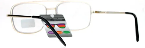 Miniatura 4 de SA106 Gafas de lectura progresivas con marco metálico rectangular Multi 3 Focus Oro
