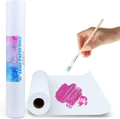 Miniatura 10 de Joyooss Rollo de papel de caballete, rollo de papel artístico de dibujo para niños de 15 x 984 pulgadas (82 pies), paquete de 3 rollos de papel