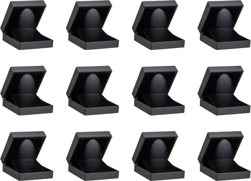 Miniatura 5 de Allure - Caja de anillo delgada con luz LED, elegante caja cuadrada de anillo de diamante plano, pequeña, con interior de terciopelo negro, caja