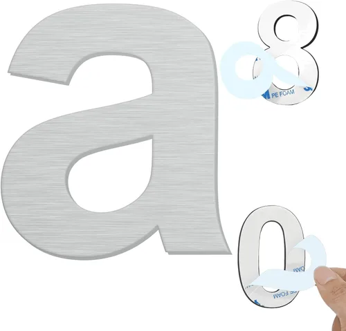 Miniatura 8 de Números de casa autoadhesivos – Números de puerta de acero inoxidable de 6 pulgadas para exteriores – Número de casa grande y moderno, número