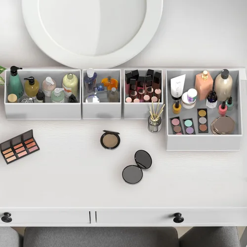 Miniatura 8 de SIMPLE HOUSEWARE Organizador de cajones plegable para ropa/ropa interior/bragas/body de bebé, contenedor para medias, juego de 12, gris