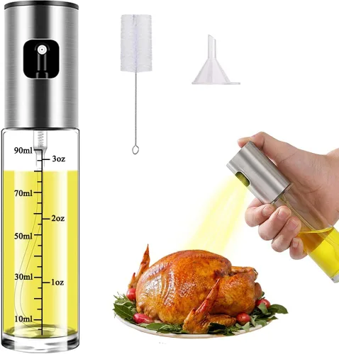 Miniatura 9 de Pulverizador de aceite de oliva para cocinar, rociador para freidora de aire, vinagre de canola, aceite vegetal, mini botella portátil, utensilios