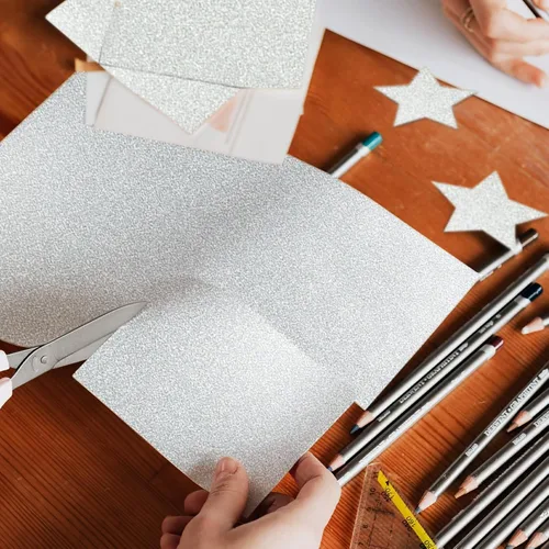 Miniatura 5 de Cartulina plateada de doble cara 12x12 para Cricut - Goefun 24 hojas de cartulina 12x12, 280 g/m² Papel plateado de 100 LB para manualidades