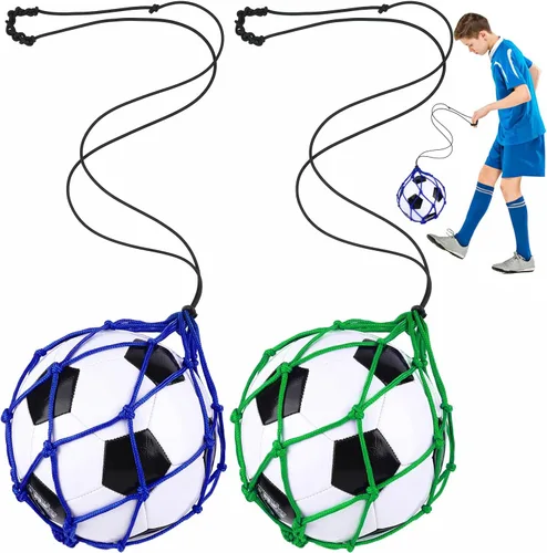 Miniatura 10 de TOBWOLF Football Kick Trainer, Soccer Return Trainer Net Fits Ball Size 3, 4, 5, Hands-Free Soccer Kick Throw Training Aid