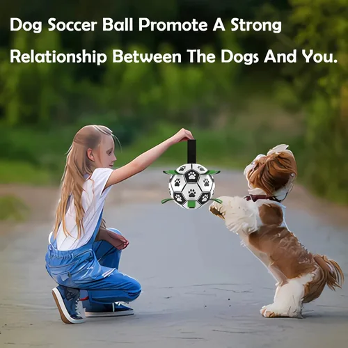 Miniatura 4 de Balón de fútbol para perros, juguetes interactivos para tira y afloja, regalos de cumpleaños para cachorros, juguete de remolcador, juguete de agua