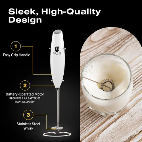 Miniatura 6 de Vaporizar eléctrico de mano Bean Envy para leche, espumador perfecto para el mejor Latte, se incluye soporte de acero inoxidable