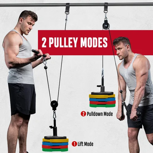 Miniatura 5 de FitBeast Sistema de Poleas para Gimnasio, Sistema de Poleas con Cable y Peso para Gimnasio LAT Pulldown, Entrenamiento de Curl de Bíceps, Equipo