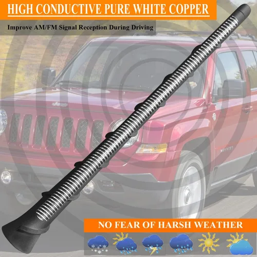 Miniatura 6 de Reemplazo de antena de goma flexible de 8 pulgadas para Jeep Liberty - Número de pieza 68297936AA Reemplazo de antena de goma flexible