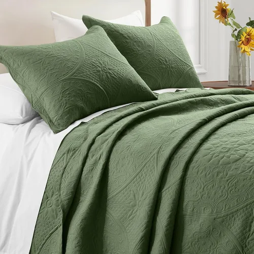 Miniatura 40 de IR Imperial Rooms Velvet Twin Quilt Bedspread Comforter Bedding Set 2 Pcs Diamond Pattern - (68"x86") Bedspread Coverlet + 1 Pillow Shams