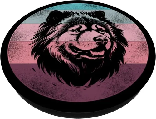 Miniatura 2 de Retro Vintage Design Chow Chow Dog PopSockets Standard PopGrip
