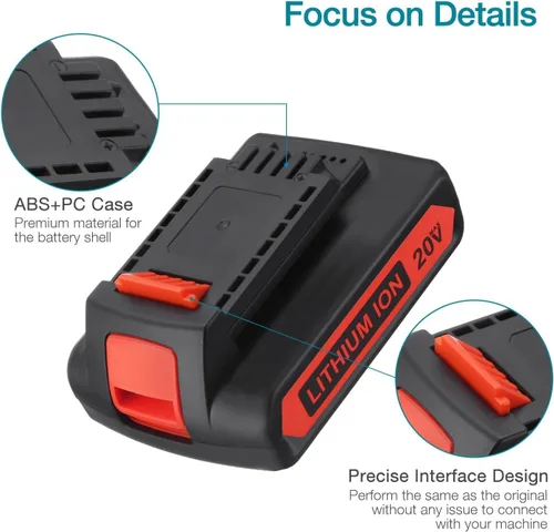 Miniatura 7 de LBXR20 20V 4.0Ah Reemplazo para batería de litio Black and Decker 20V Max LB20 LBX20 LBXR20-OPE LBXR2020-OPE LBXR20B-2 LST220 LST300 20-Volt Max