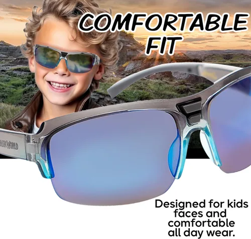Miniatura 6 de Universal Studios Jurassic World - Gafas de sol para niños, elegantes, cómodas y duraderas, con protección UV, con funda de transporte suave