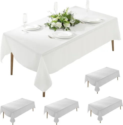 Miniatura 40 de Paquete de 5 Manteles Cuadrados 60 x 60 Pulgadas de Carbón, Mantel de Poliéster Lavable para Uso en Hogar, Fiesta, Boda o Restaurante.