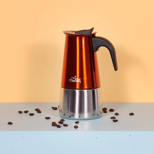 Miniatura 4 de Any Morning Olla Moka de acero inoxidable, cafetera espresso para estufa de 6 tazas/10 onzas, compatible con inducción, cafetera italiana cubana