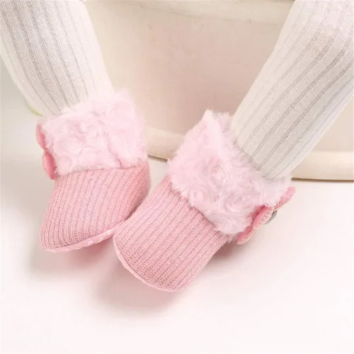 Miniatura 2 de E-FAK Botas para bebé niño y niña, zapatos para recién nacidos, con lazo para nieve, antideslizantes, suela suave, cálidos, para niños pequeños