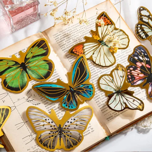 Miniatura 14 de 60 piezas de calcomanías holográficas de abejas de jardín para niñas estéticas – Calcomanías transparentes de abejas, florales, de panal