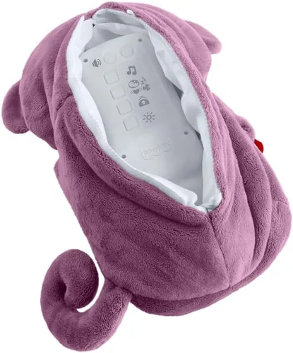 Miniatura 5 de Fisher-Price Juguetes para bebés Soothe ‘n Snuggle Mono púrpura de peluche máquina de sonido portátil con movimiento de respiración y luces