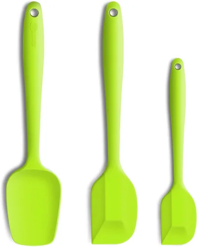 Juego de espátulas de silicona de 3 piezas, mango ergonómico, espátulas de alta resistencia al calor, espátulas de goma antiadherentes con núcleo de