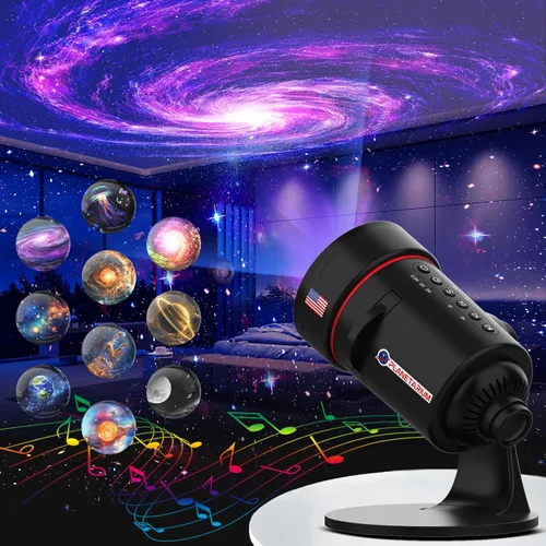 Proyector de galaxia [ruido blanco] con máquina de sonido, 28 sonidos relajantes, función de memoria, temporizador para dormir, luz de estrellas,