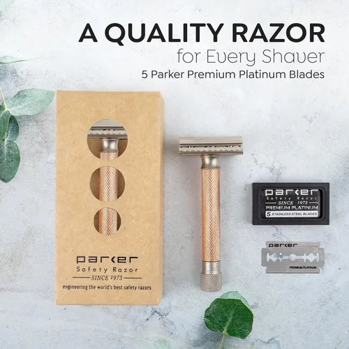 Miniatura 7 de Parker The Variant - Maquinilla de afeitar de seguridad ajustable de doble filo, personaliza tu afeitado con un giro del dial de suave a agresivo, 5