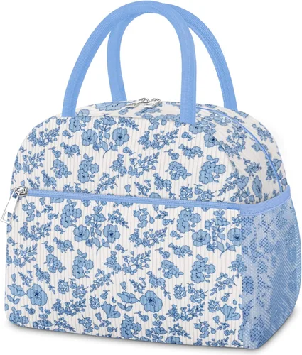 Miniatura 10 de Coobiiya Lonchera térmica de 12 litros para mujeres y hombres, lonchera de pana reutilizable, lonchera de gran capacidad con forro resistente a fugas