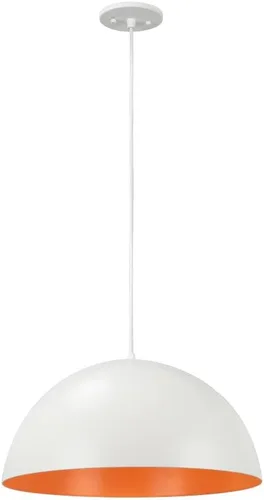 Miniatura 2 de Aspen Creative 61040-1A - Lámpara de techo colgante ajustable con 1 luz, diseño de transición en acabado blanco mate, pantalla de cúpula de metal