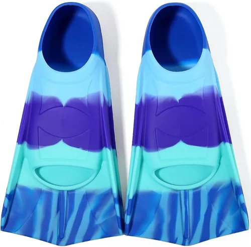 Miniatura 49 de Aletas de natación para niños, aletas cortas para niños y jóvenes, aletas de natación para entrenamiento de natación para niños, niñas, niños Azul