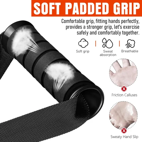 Miniatura 4 de Heavy Duty Exercise Handles, Gym Cable Handles for Cable Machine Attachments, D Handle Cable Attachments, Handles for Resistance Bands, Workout Negro