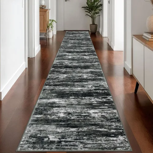 Miniatura 189 de KOZYFLY – Alfombra de pasillo moderna y lavable de diseño abstracto verde, 2 x 5 pies, antideslizante, suave y de pelo corto, ideal para cocina